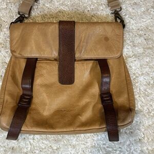 Cynthia Rowley Bag 13x2.5x12 Brown/Yellow Leather Crossbody Old Money Academia